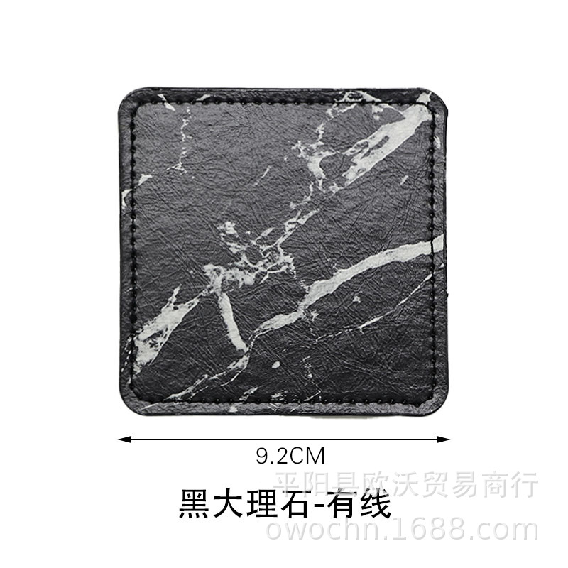 Thickened coaster 10CM high temperature resistant square PU simple heat insulation pad leather coaster