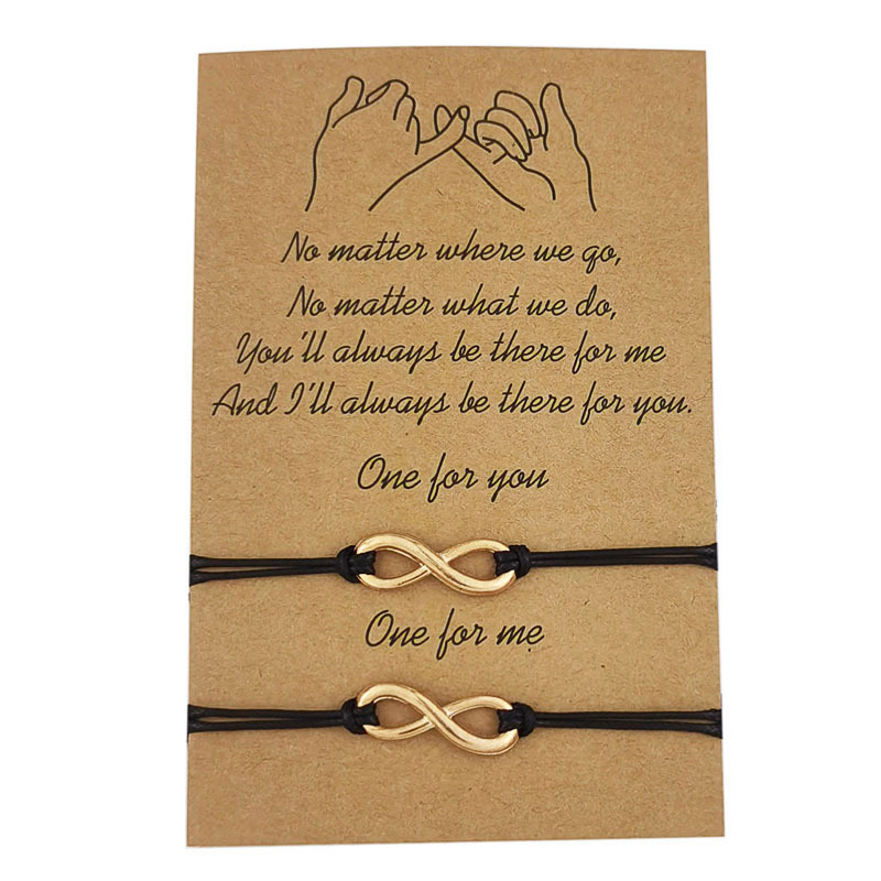 Heart-shaped tree of life wax thread handmade woven couple friendship card bracelet bracelet