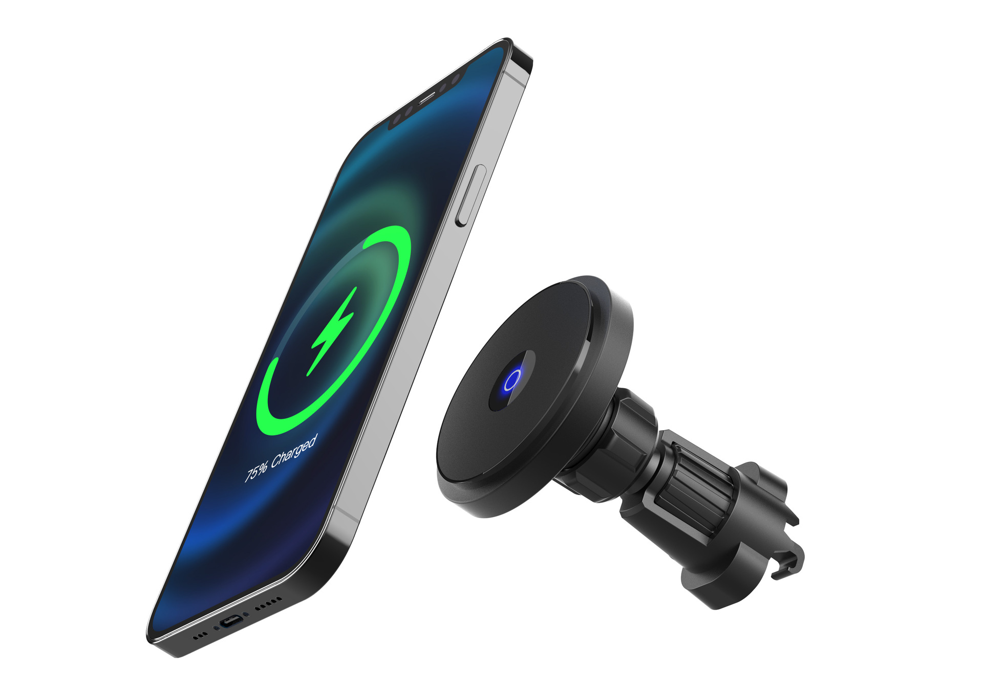 Magsafe Car Phone Holder Wireless Charger Suitable for Apple 12-16 Magnetic Bracket Car Use Flash Charging