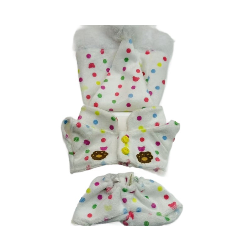 New 10cm doll clothes bear set polka dot pajama set Hello Kitty Labubu outfit doll clothes