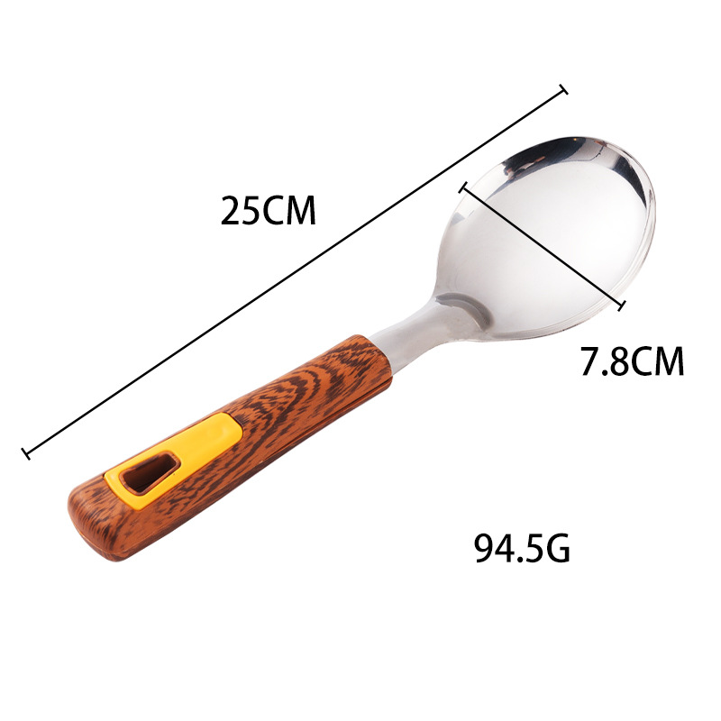 Stainless steel spatula, soup spoon, imitation wooden handle, household items, kitchenware set, kitchen tools, daily necessities