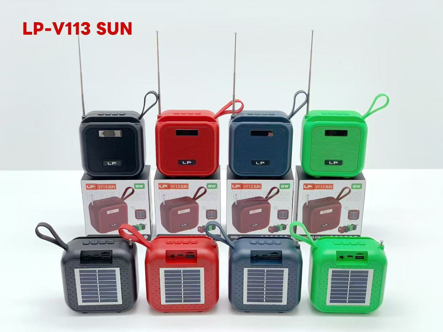 Liangpai LP-V113SUN Solar Bluetooth Speaker with FM Antenna Outdoor Radio Portable Subwoofer