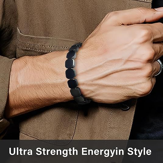 Square Black Obsidian Bracelet Men Italian Elastic Mix and Match Beaded Bracelet Accessories