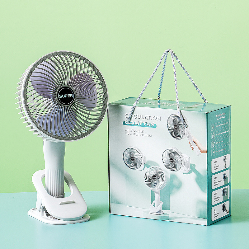 Long Battery Life Portable Fan Desktop Fan Charging Folding Silent Three-Speed Electric Fan Mini