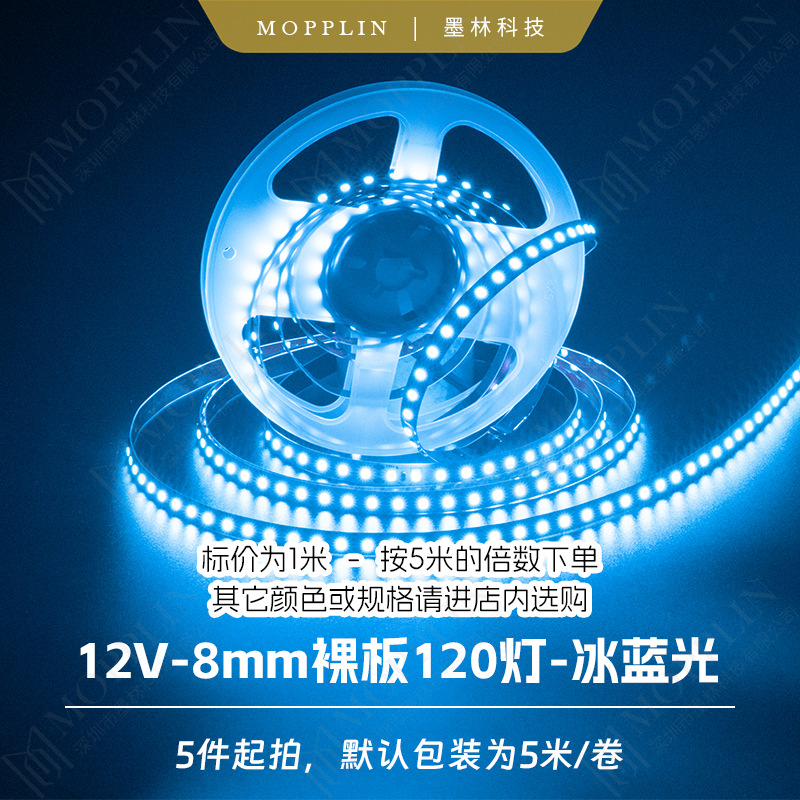 12V-8mm裸板120灯-冰蓝