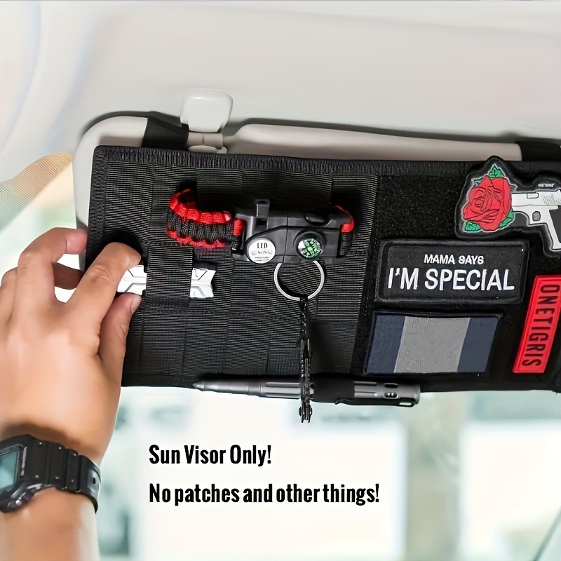 Tactical Car Sun Visor Organizer Multi-Purpose Tool Sports Equipment Storage Bag