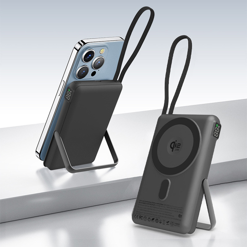 qi2.2 certified 25W semi-solid battery magnetic wireless charging bank compatible with iPhone Apple 17 power bank