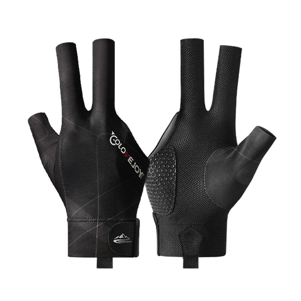 Billiard Gloves Lightweight Breathable Wicking Three Finger Gloves Snooker Table Tennis Anti-slip Gloves Single Pack XG67