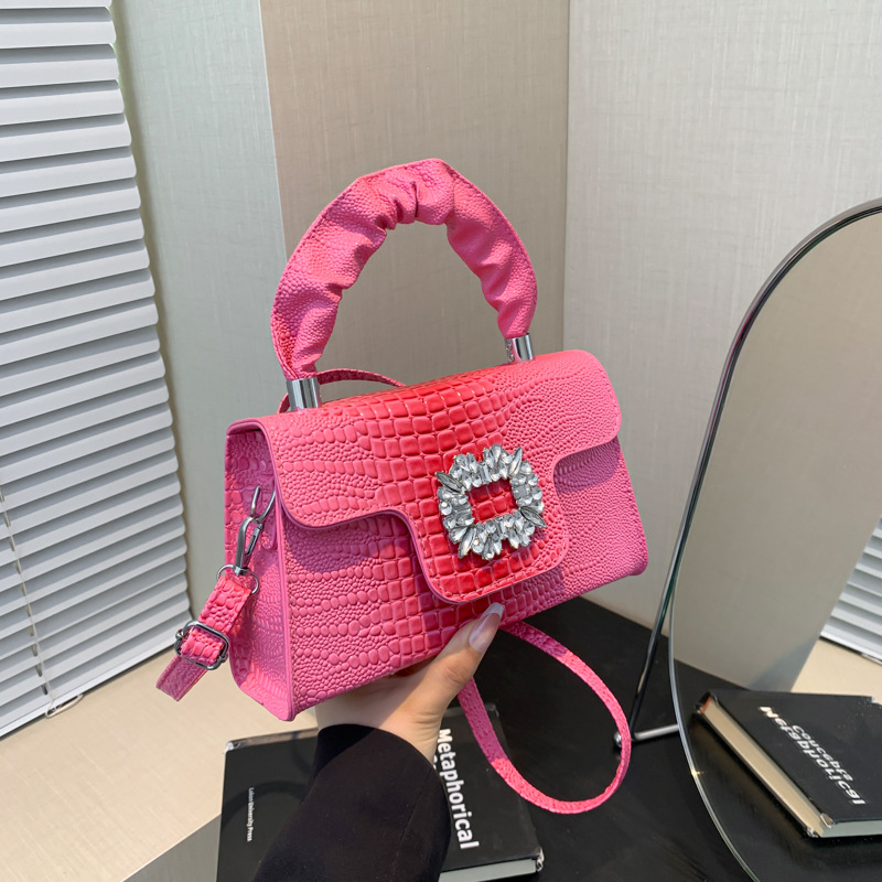 2026 New Small Square Bag Women Textured Handbag Women's Bag Fashionable Single Shoulder Crossbody Bag