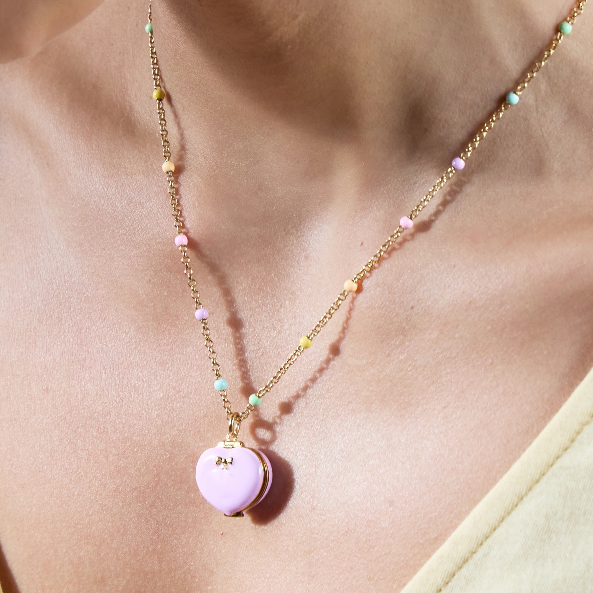 Pink-gold openable photo frame necklace for women, five-pointed star and heart, cute and popular gift necklace
