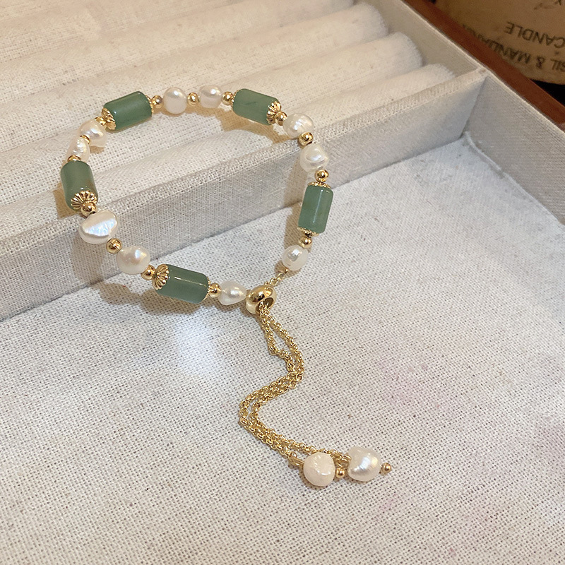 Baroque freshwater pearl zircon bracelet cat head bracelet hand jewelry for women