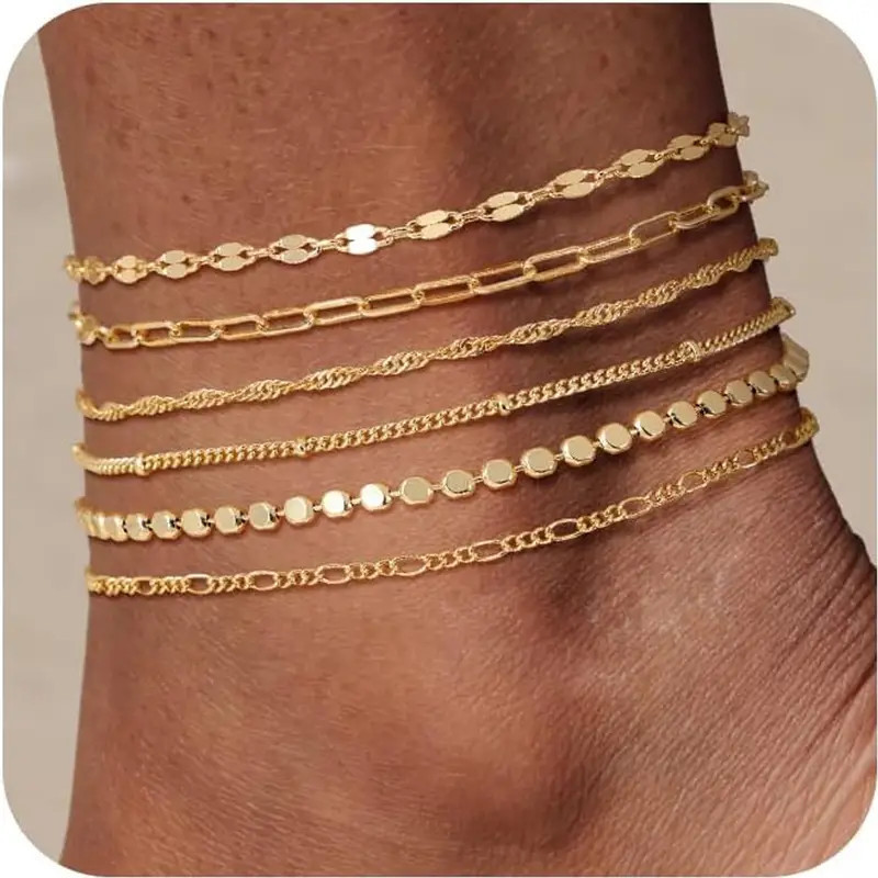 Decorative Bracelet Set New Alloy Combination Hand and Foot Jewelry Six-Piece Set