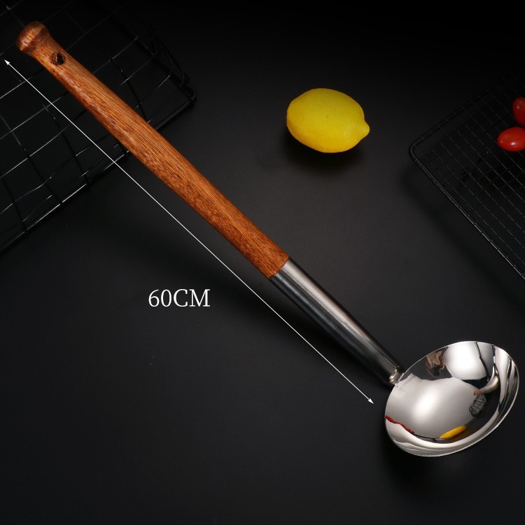 Extra-long hand shovel exported to Russia, extra-large hand shovel, wooden handle shovel, chef's spoon, long-handled strainer series