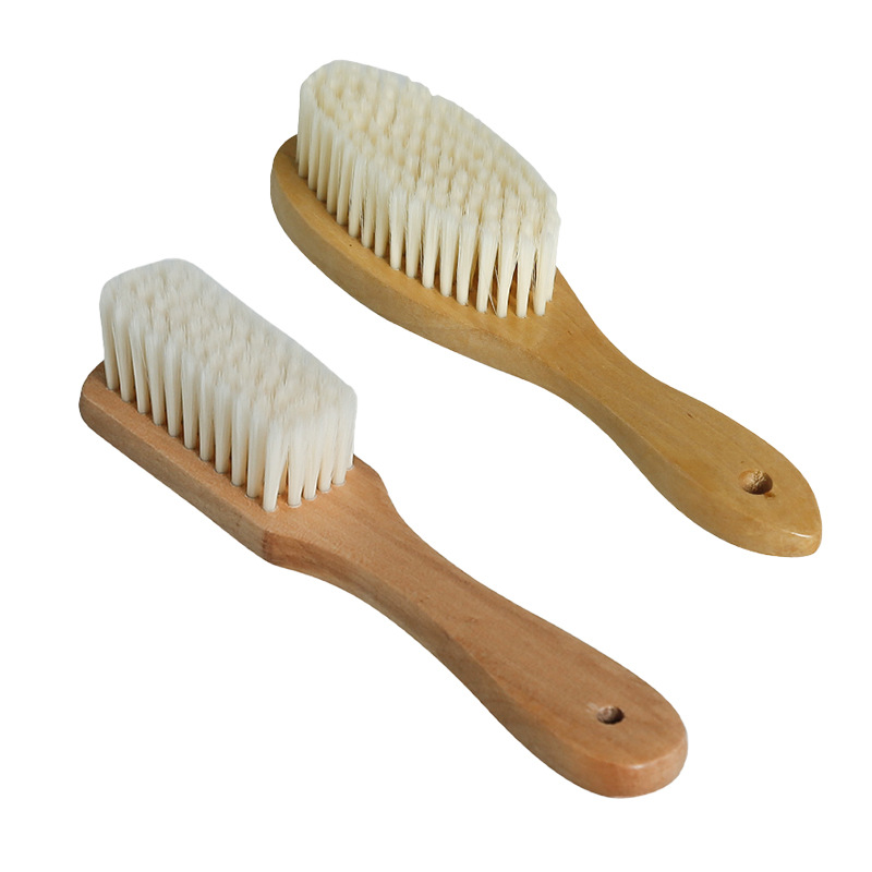 Solid wood soft-bristle shoe brush for washing shoes without damage, household shoe brush, multi-functional clothing brush, dedicated sports shoe brush