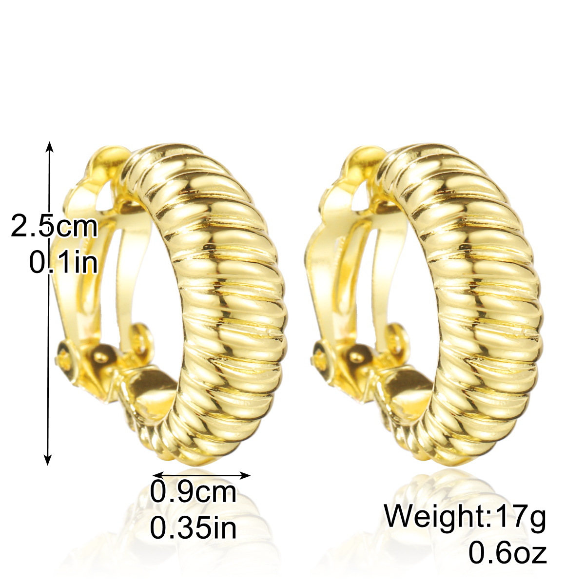 Earrings simple metal ear clips no piercing pearl ear clips