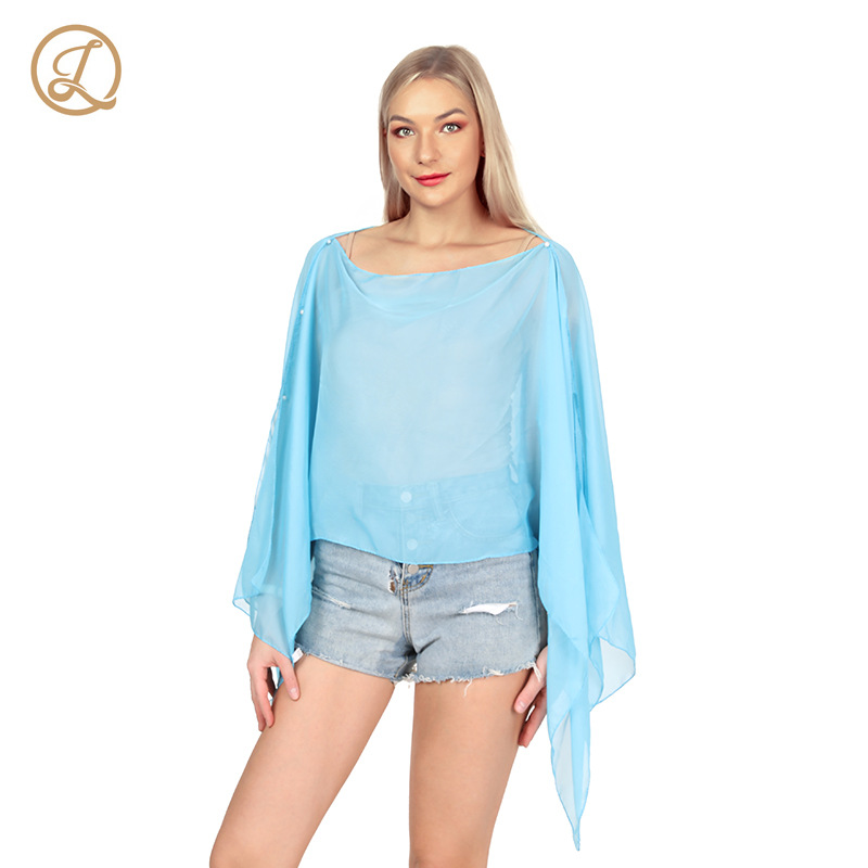 Summer New Scarf Solid Color Sun Protection Shawl Live Streaming Imitation Silk Shawl
