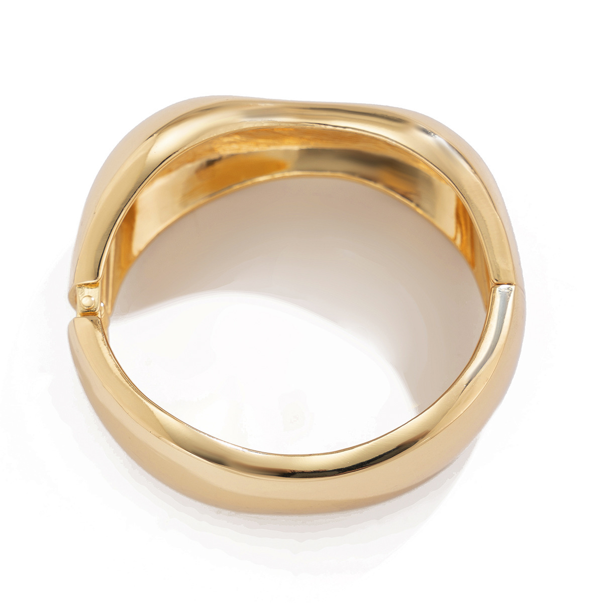 Exaggerated heavy metal smooth bangle geometric wide bracelet