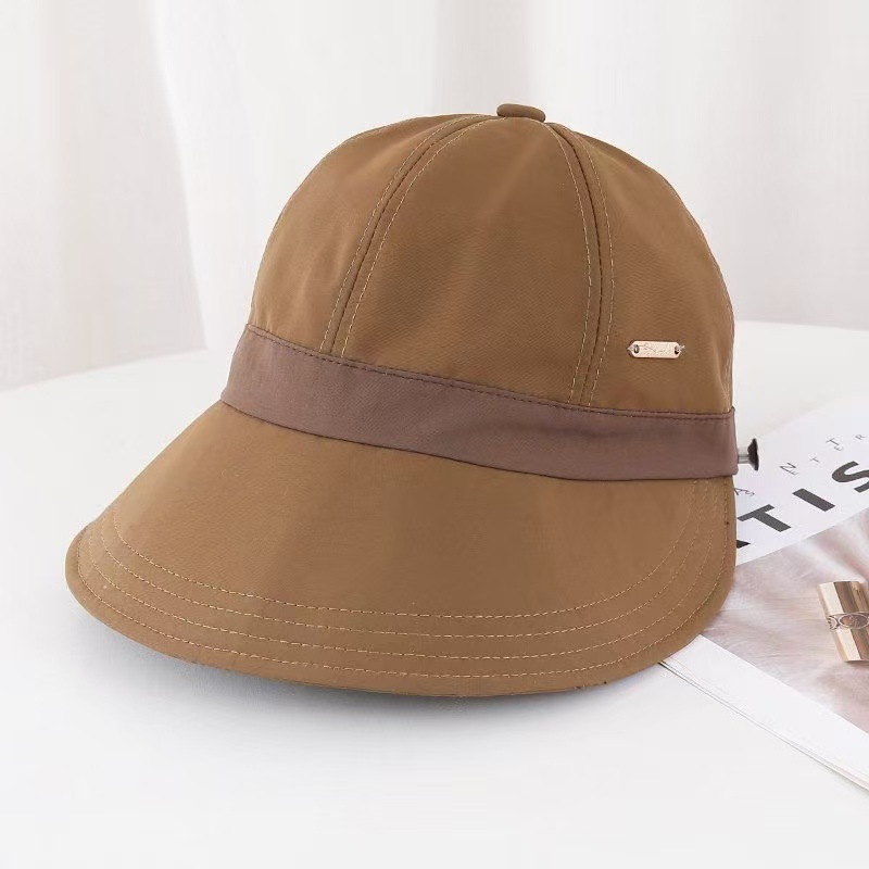Clip-on Fisherman Hat for Women, 2026 Spring/Summer, Sun Protection, UV Protection, Sunshade Hat, Plain Black Sun Hat