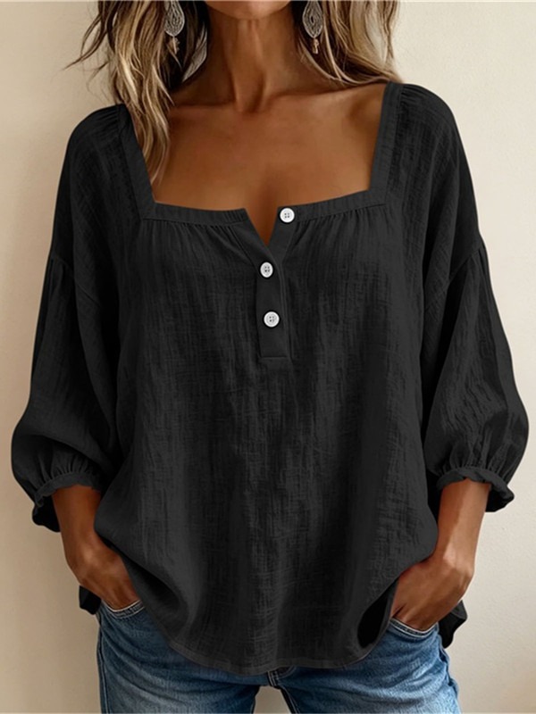 2026 Independent Station Summer Women's Unique Solid Color Print Long Sleeve Shirt