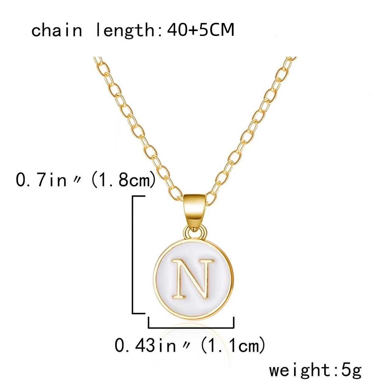 Geometric 26-letter necklace simple 26-letter necklace alloy pendant necklace