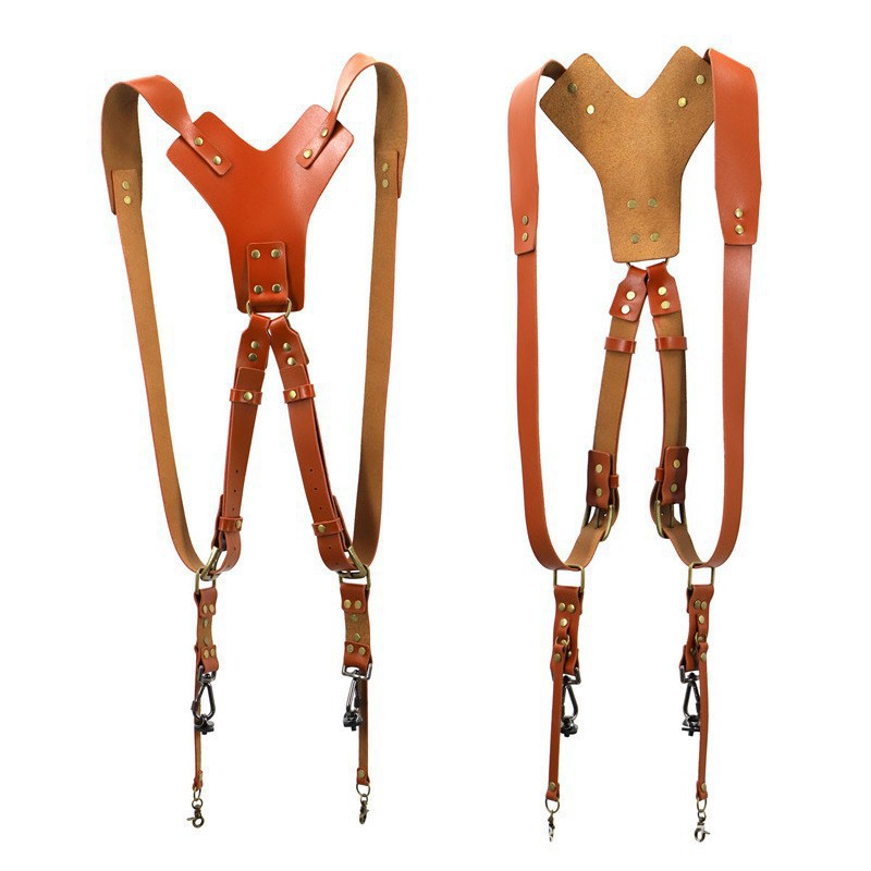 New camera shoulder strap digital accessories cowhide double shoulder strap SLR camera outdoor shoulder strap accessories