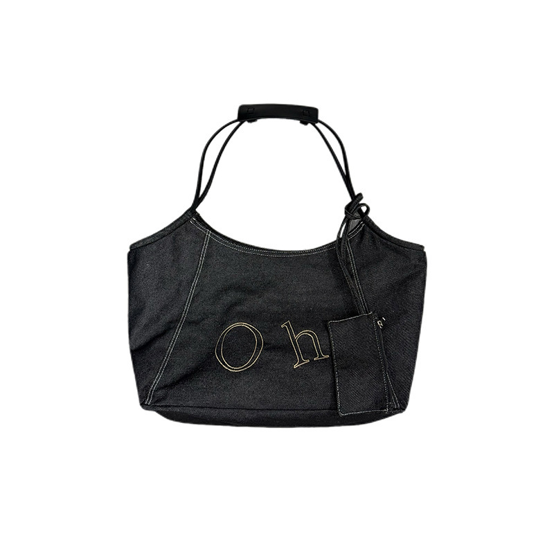 Summer Large Capacity Bag Women 2025 New Handheld Single Shoulder Bag Commute College Student Class Tote Bag