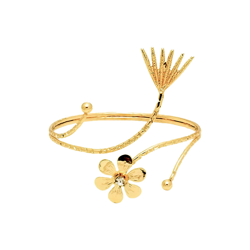 New butterfly bracelet exaggerated metal flower arm ring rhinestone open arm bracelet