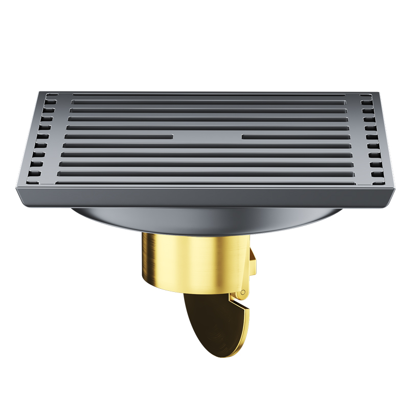 Floor drain gun gray all-copper floor drain core 304 stainless steel shower room washing machine sewer insect-proof large flow anti-odor