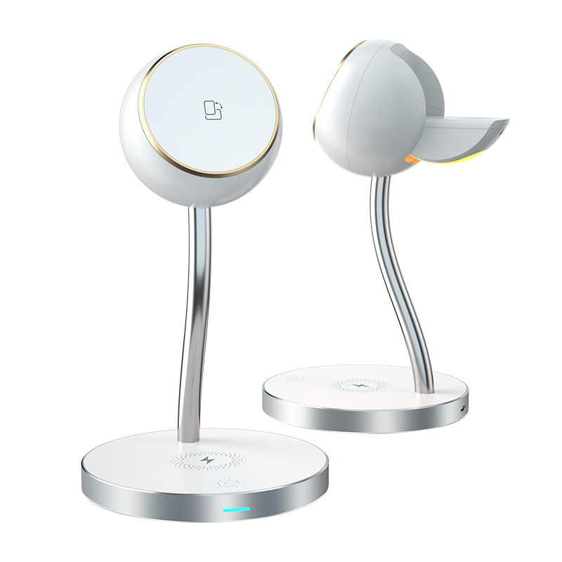 For Apple Wireless Charger 3-in-1 Magnetic Night Light Interface Wireless Charging Stand 15W Fast Charging
