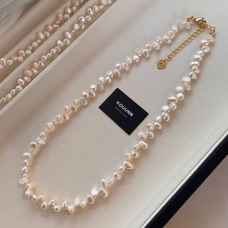Irregular Baroque Natural Freshwater Pearl Necklace Women Short Sense Collarbone Chain