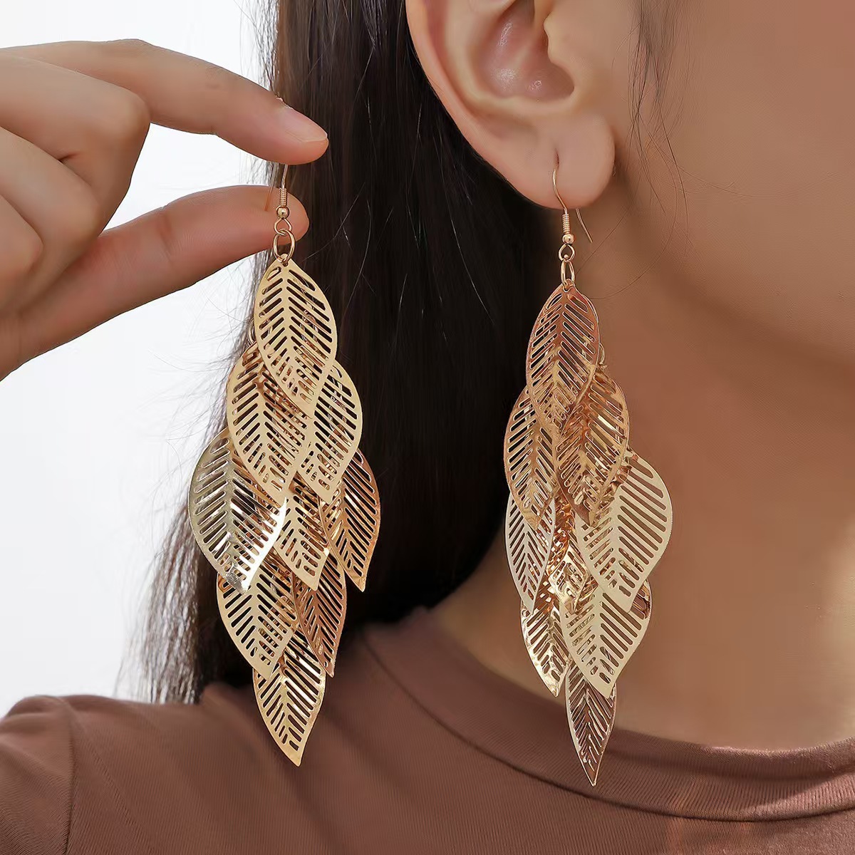 Alloy Earrings Women Leaf Earrings Accessories Earrings Women