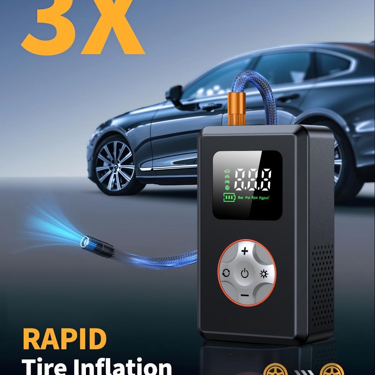 Mini Portable Bicycle Electric Vehicle Tire Inflator Pump Handheld Wireless Charging Vehicle-Mounted Inflator Pump