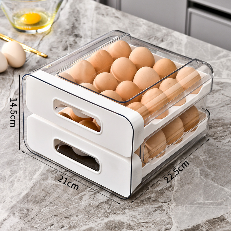 Egg Storage Box Refrigerator-Specific Drawer Type for Eggs Kitchen Fresh-Keeping Box Food-Grade Organizer
