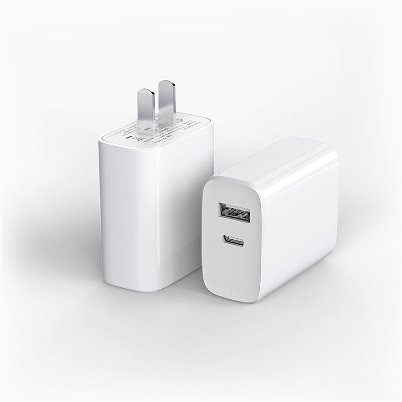 20W China standard PD dual-port fast charger 3C certified mobile phone charging head compatible with Apple charger
