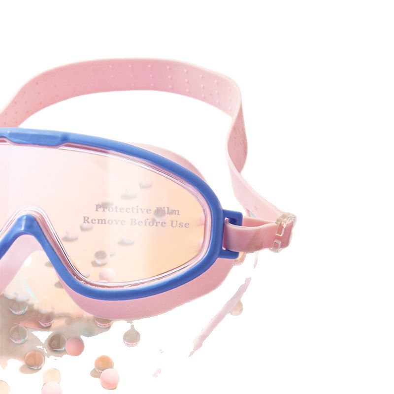 Children Large Frame Waterproof HD Glasses Anti-Fog Goggles Swimming Diving Bathing One-Piece Grade Six Student