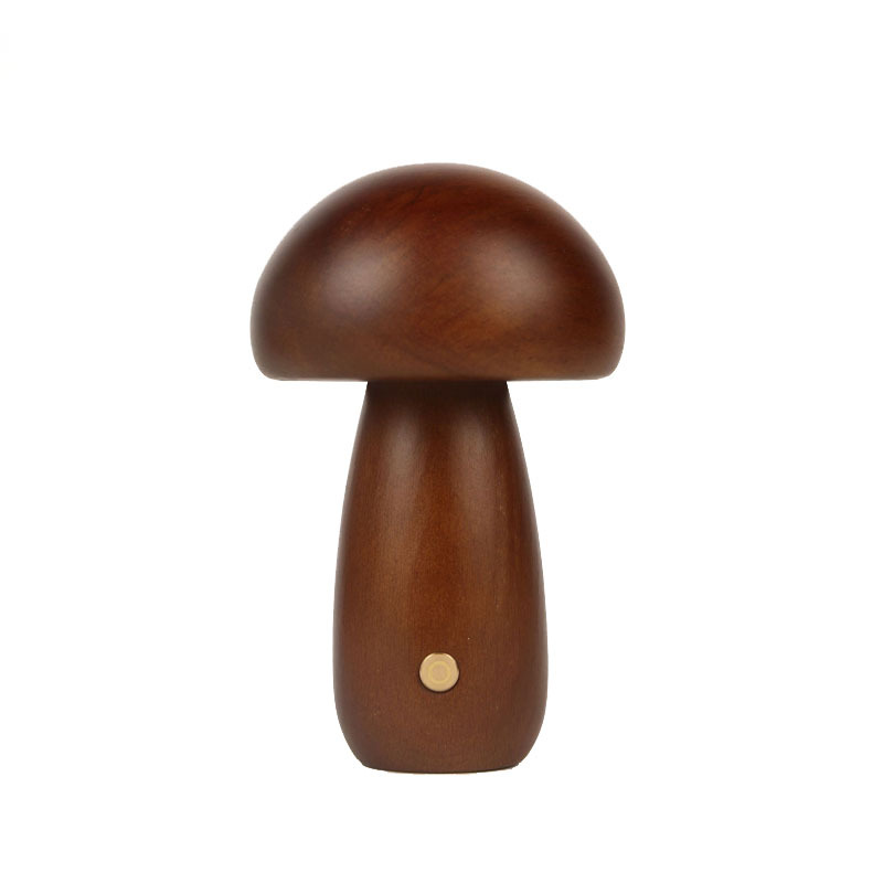 Mushroom night light touch bedside night light LED decorative atmosphere stick desktop home solid wood atmosphere lamp