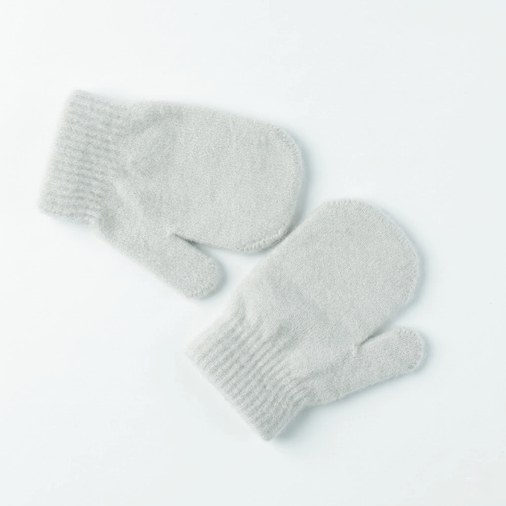 Winter Children's Crystal Velvet Warm Gloves Fleece-Lined Thickened Baby Full-Wrap Connected Anti-Scratch Gloves