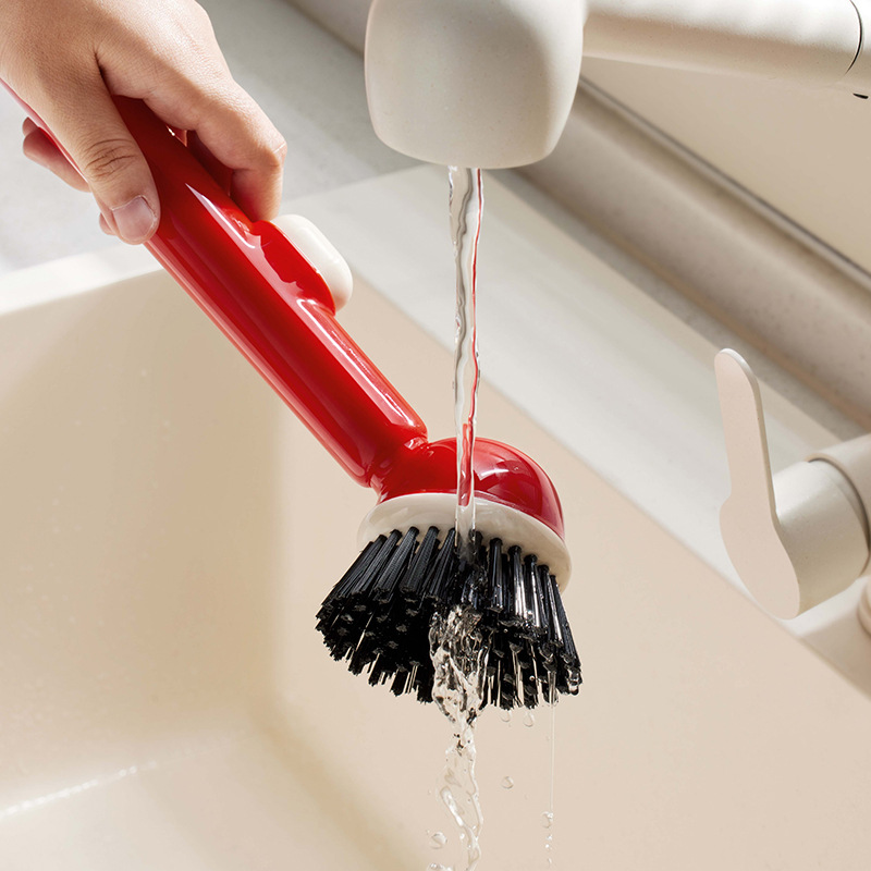 Patent Multifunctional Long Handle Liquid Adding Cleaning Brush Home Washing Dishes Washing Pot Brush Not Damage Pot Not Dirty Hands