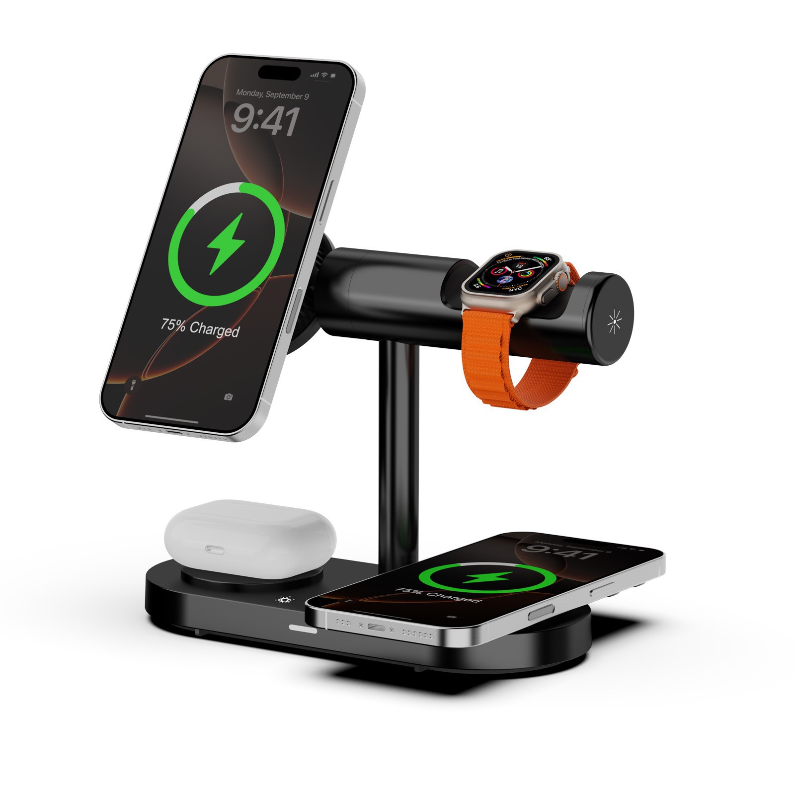 7-in-1 Qi2 Magnetic Wireless Charger 25W Fast Charging Smart Cooling Phone Watch Earphone Universal Stand
