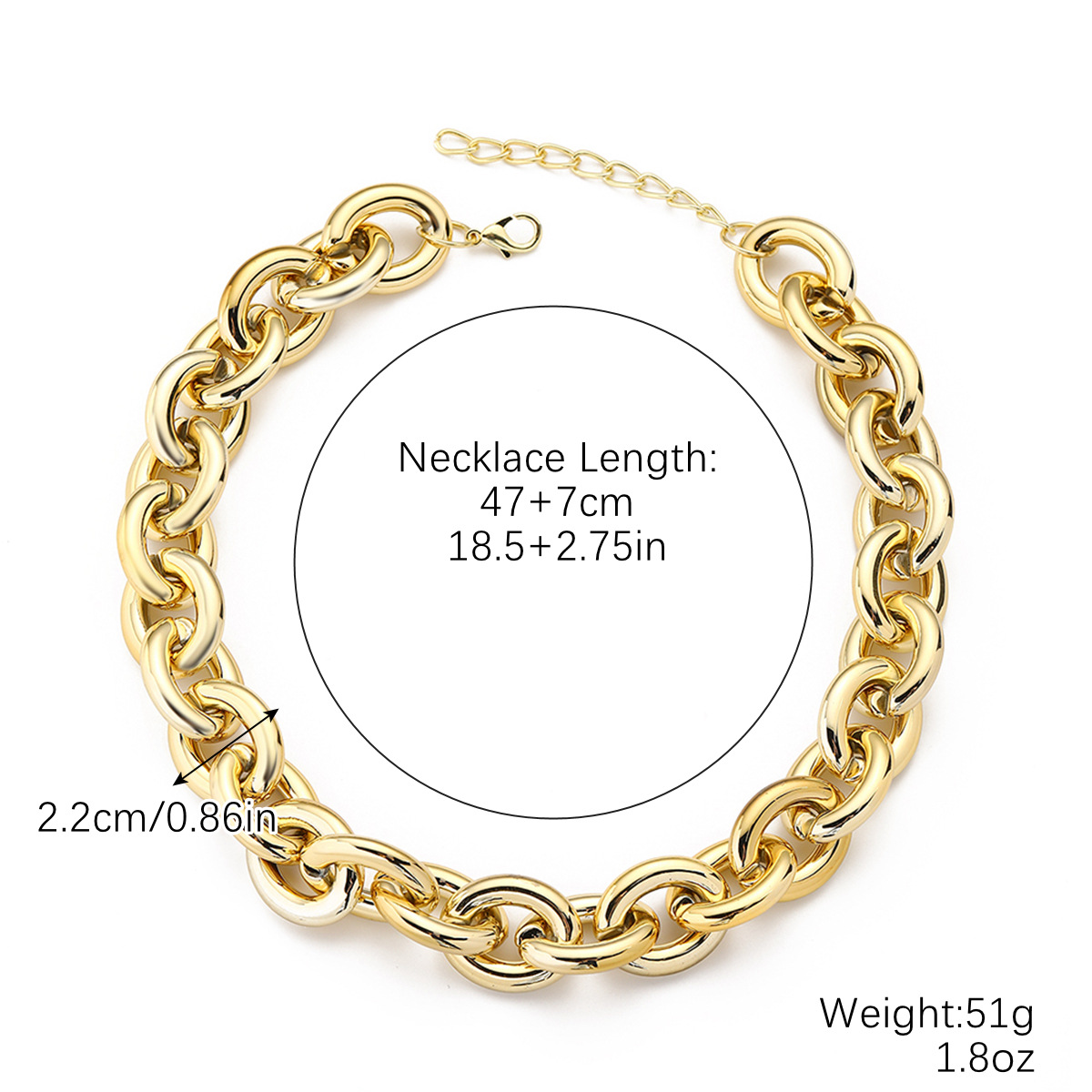 Acrylic pig nose thick chain punk style neck chain niche exaggerated hip-hop necklace