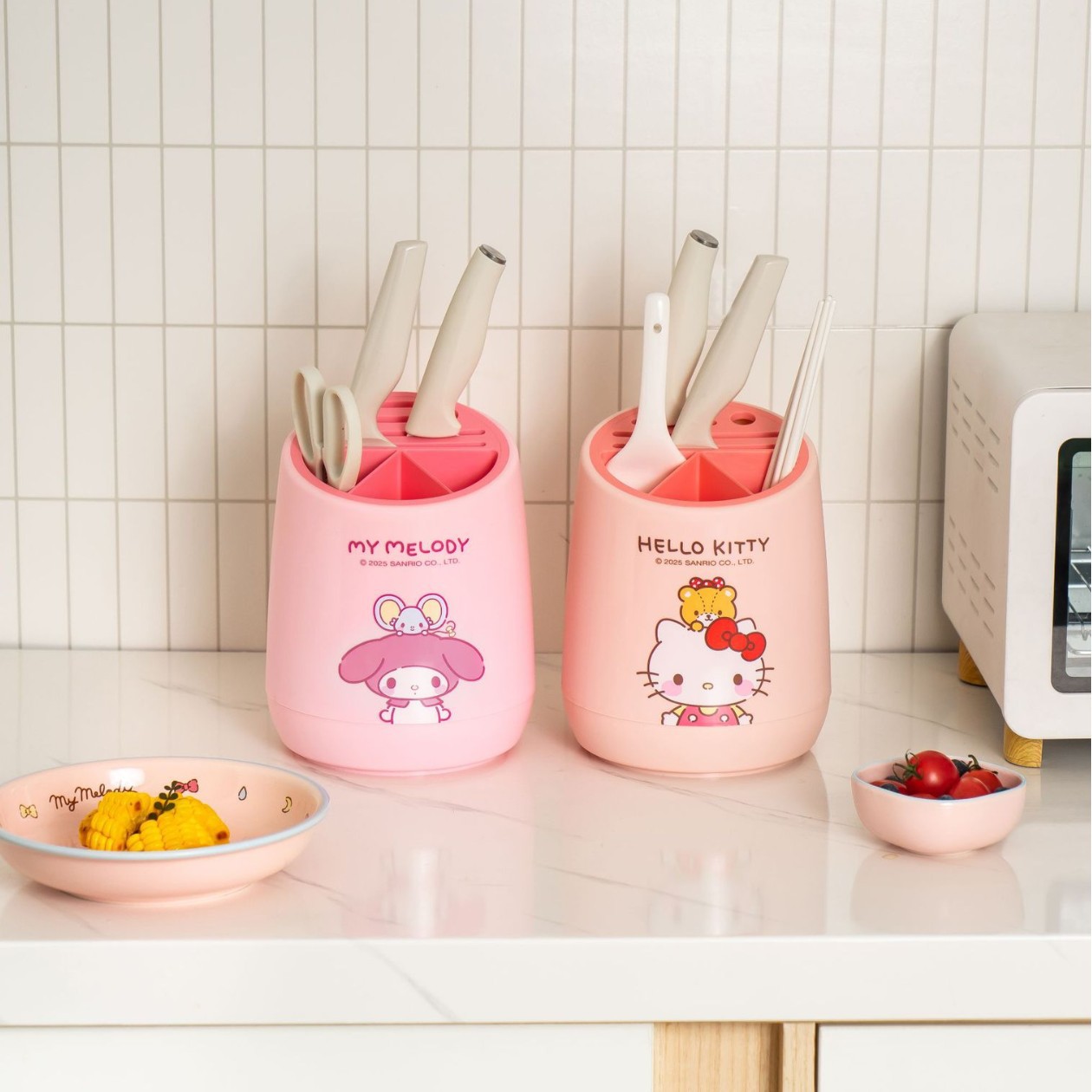 Sanrio Knife Drain Rack Official Kitchen Knife Storage Box Integrated Drain Rack Cartoon KT Chopstick Tube