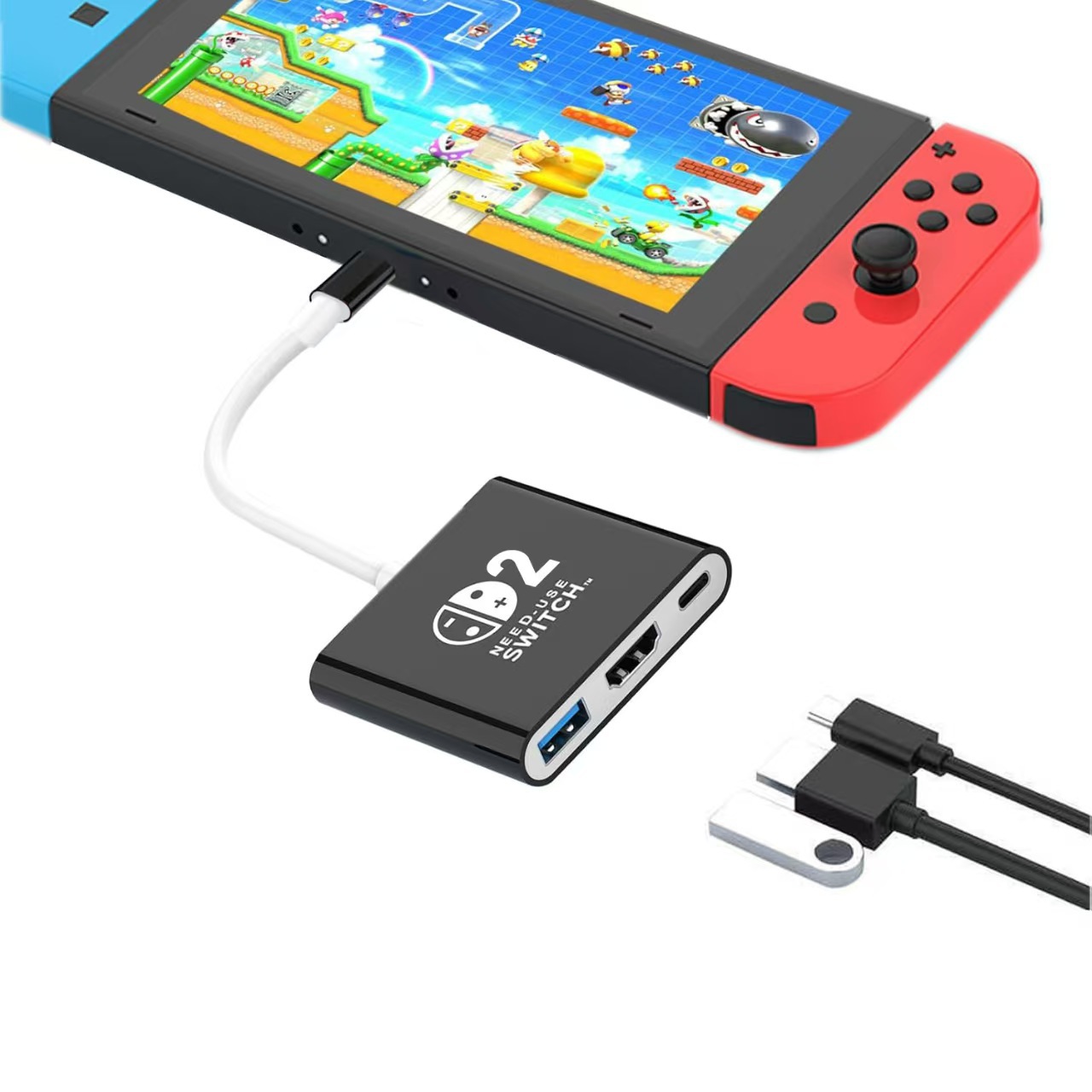 For Switch2 Game Console 3-in-1 Docking Station HDMI 4K60 Portable HD Converter PD 100W