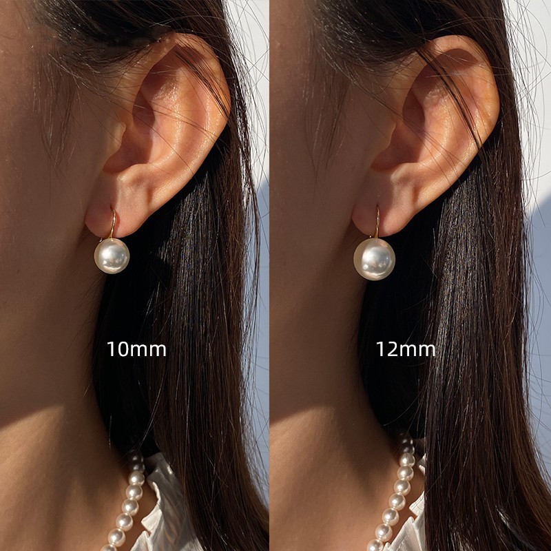 Pure Silver Pearl Earrings Stud Earrings for Women Ear Hooks Earrings High Heel Pearl Earrings 2025 New