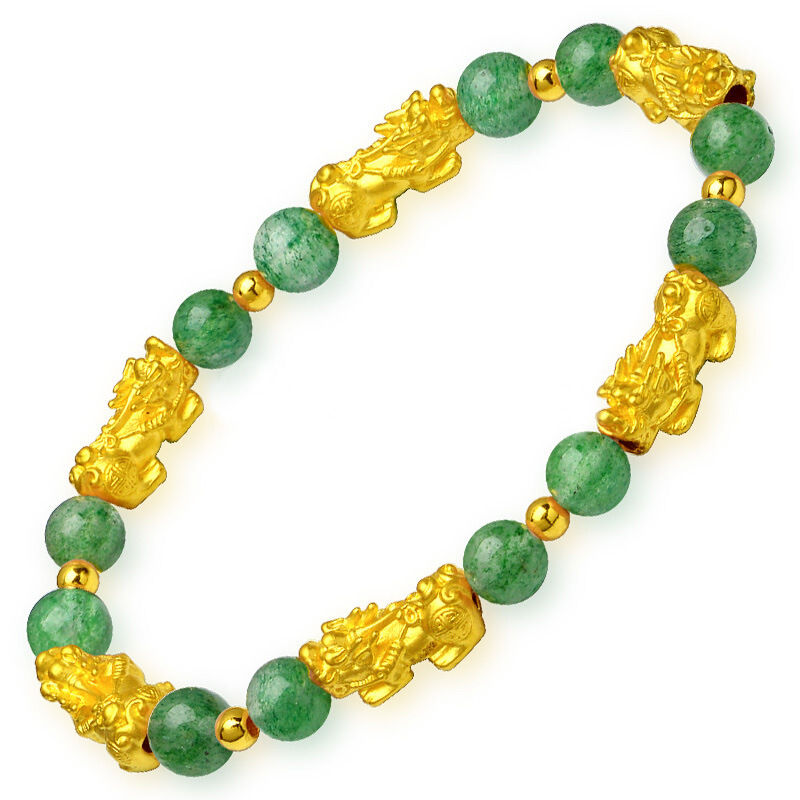 Vietnam sand gold Pixiu bracelet men and women original design imitation gold Pixiu black obsidian bracelet
