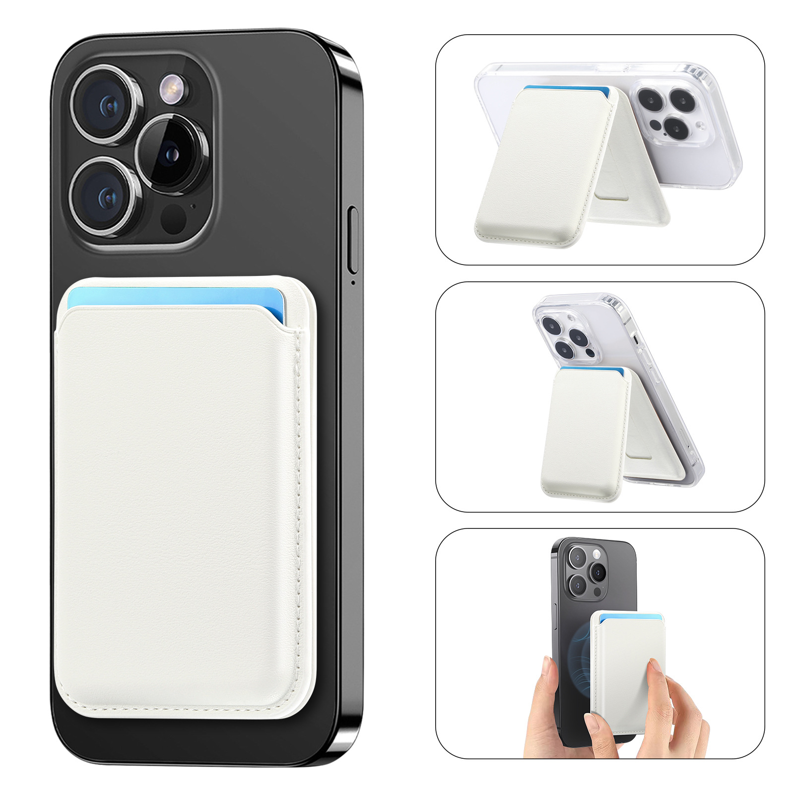 For Apple 17 leather card case Magsafe strong magnetic up-down flip stand magnetic card case exquisite packaging