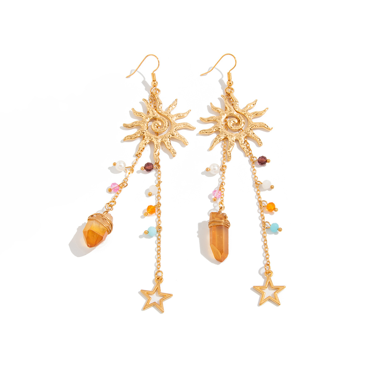 Jewelry vacation beach starfish jellyfish alloy earrings crystal tassel earrings