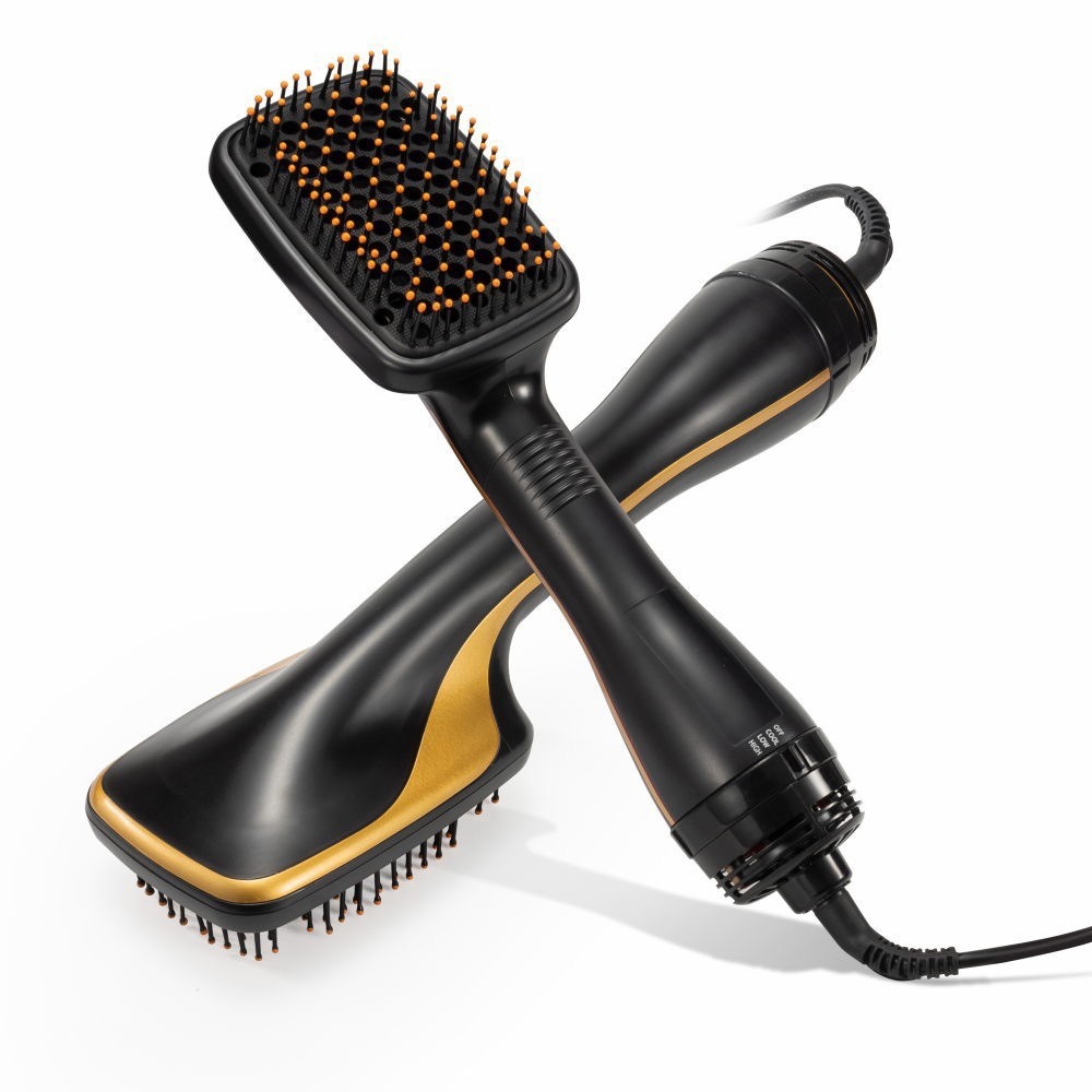 2-in-1 Hot Air Brush Square Brush Wet and Dry Curling Straightening Iron Negative Ion Curling Iron Storage Curling Negative Ion