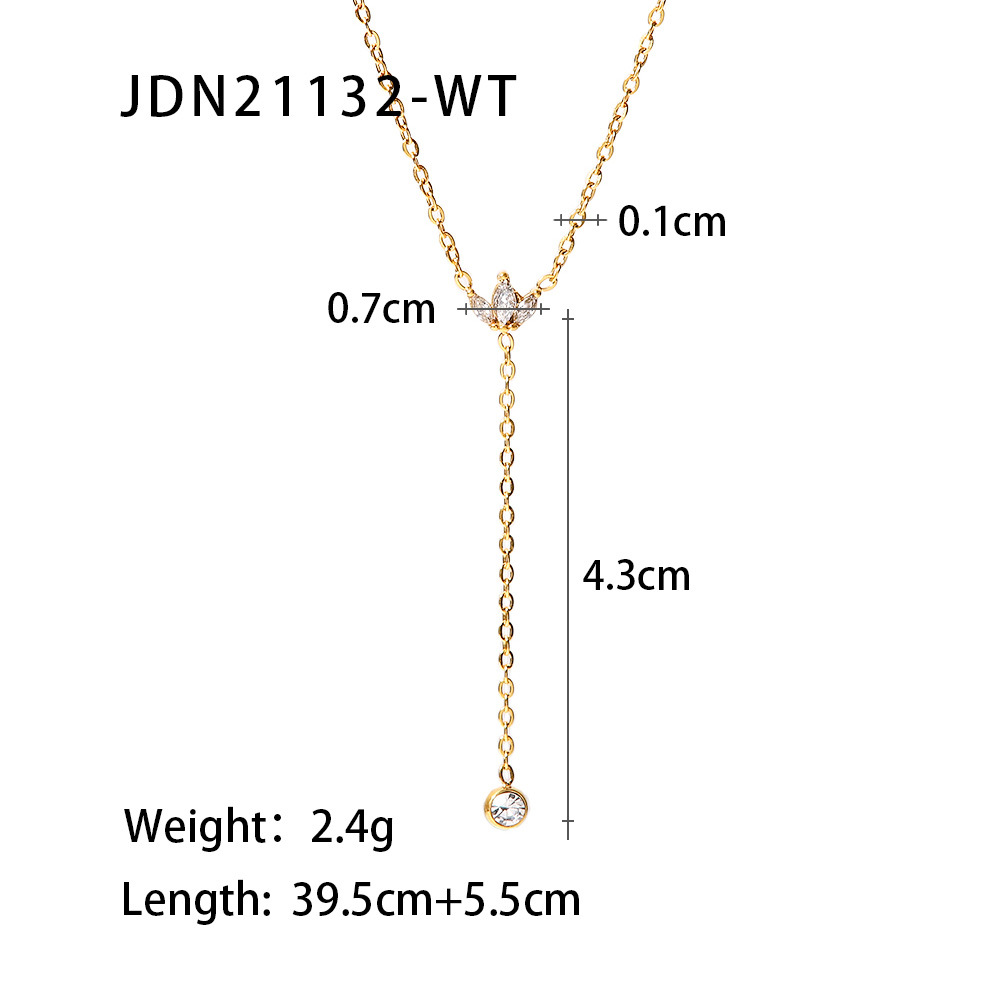 Jieding titanium steel zircon sweater necklace 18k gold women autumn winter y-chain stainless steel accessories