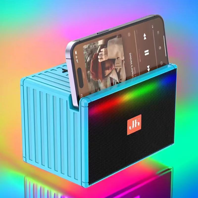 Mobile phone stand Bluetooth speaker large volume atmosphere light subwoofer speaker portable rope outdoor computer plug card speaker
