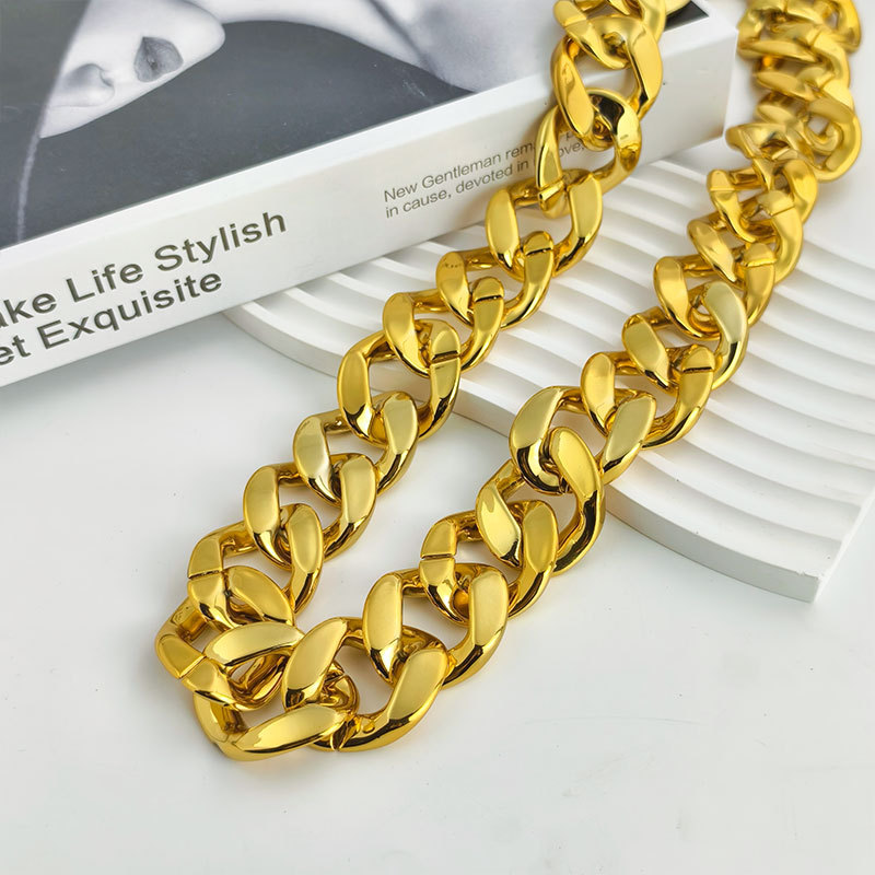 Big gold necklace thick and coarse performance nightclub disco rich exaggerated hip-hop style male